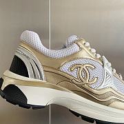 Chanel Sneaker Fabric & Laminated White & Gold - 4