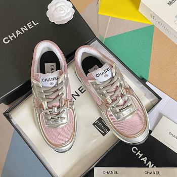 Chanel Sneaker Fabric & Laminated White & Pink