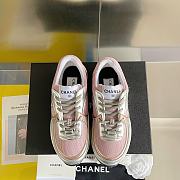 Chanel Sneaker Fabric & Laminated White & Pink - 4