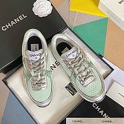 Chanel Sneaker Fabric & Laminated White & Green - 1