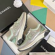 Chanel Sneaker Fabric & Laminated White & Green - 6