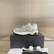 Chanel Sneaker Fabric & Laminated White & Green - 5