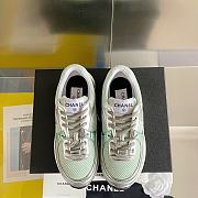 Chanel Sneaker Fabric & Laminated White & Green - 2