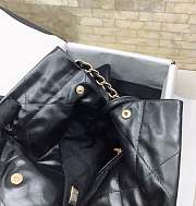 Chanel Oil Wax Leather Bag Black Size 35x37x6 cm - 5