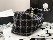 Chanel Wool Tweed Hobo Bag Black Gray Size 50x33x24 cm - 5