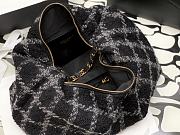 Chanel Wool Tweed Hobo Bag Black Gray Size 50x33x24 cm - 2