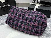 Chanel Wool Tweed Hobo Bag Black Purple Size 50x33x24 cm - 3