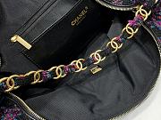 Chanel Wool Tweed Hobo Bag Black Purple Size 50x33x24 cm - 4