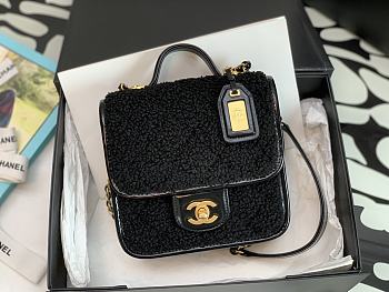 Chanel Small Flap Bag with Top Handle Black Size 17 × 20.5 ×6 cm