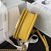 Chanel Mini Boy Messenger Bag Yellow AS3315 Size 15x9.5x4.5 cm - 4