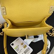 Chanel Mini Boy Messenger Bag Yellow AS3315 Size 15x9.5x4.5 cm - 3