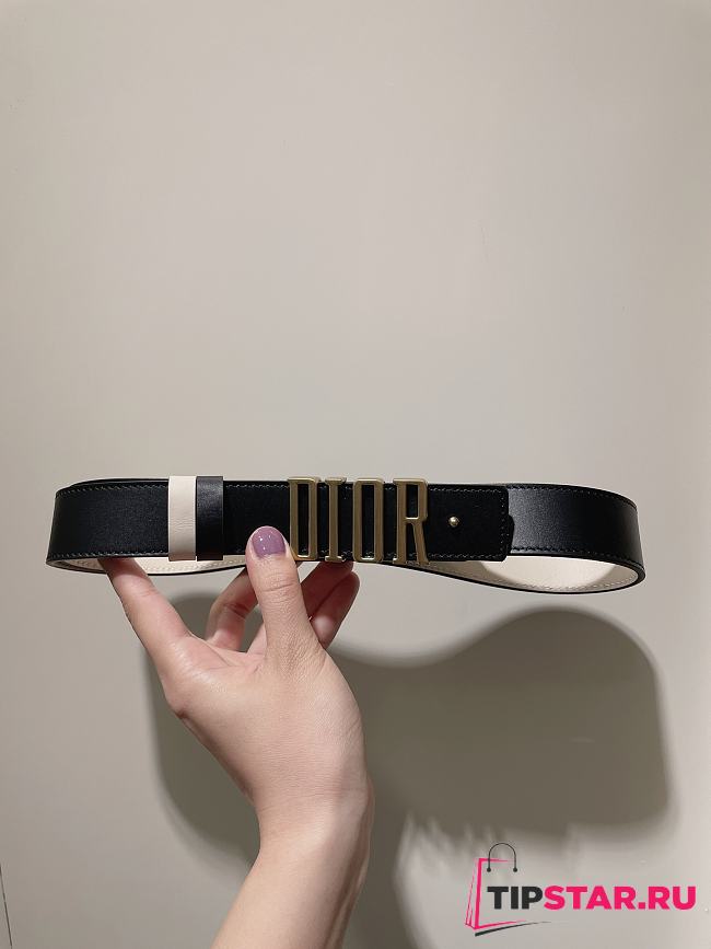 Dior Black Belt Size 3 cm - 1