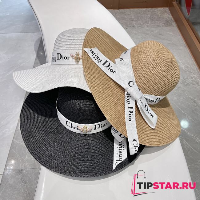 Dior Straw Hat With Big Brim - 1