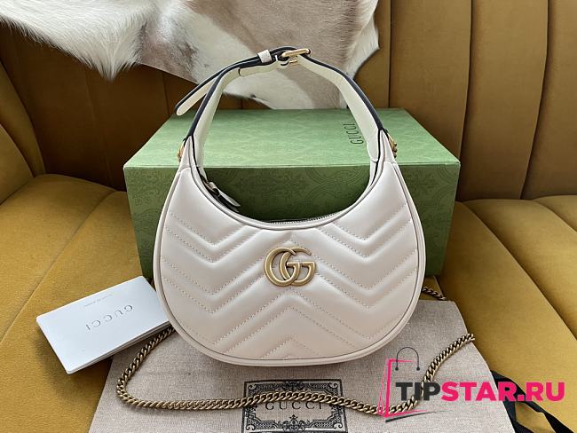 Gucci GG Marmont Half-Moon-Shaped Mini Bag White 21.5x11x5 cm - 1