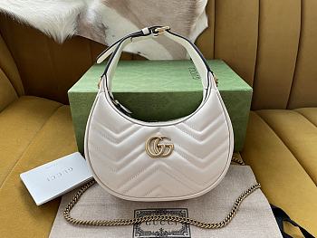 Gucci GG Marmont Half-Moon-Shaped Mini Bag White 21.5x11x5 cm