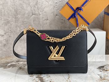 Louis Vuitton Twist Medium Handbag M21606 Black Size 23×17×9.5 cm
