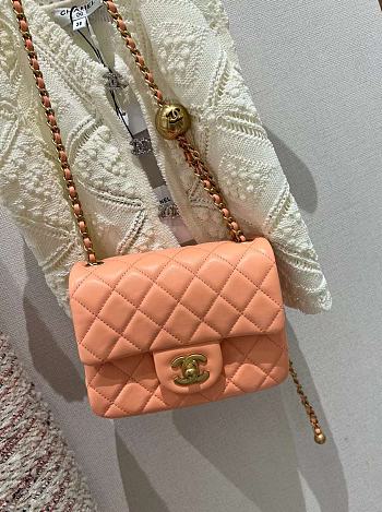 Chanel Gold Ball Flap Bag Light Pink Size 20cm