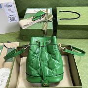 Gucci GG Matelassé Leather Mini Bucket Bag Green Size 17x20x10 cm - 1