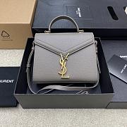 YSL Cassandra Caviar Pattern Handbag Gray Size 20x16x7.5 cm - 1