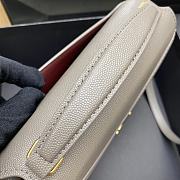 YSL Cassandra Caviar Pattern Handbag Gray Size 20x16x7.5 cm - 2