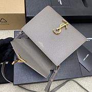 YSL Cassandra Caviar Pattern Handbag Gray Size 20x16x7.5 cm - 4