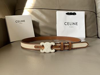 Celine White Belt Classic Style 2.5 cm