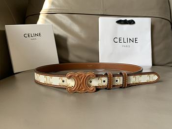 Celine Brown Belt Classic Style 2.5 cm