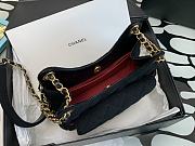 Chanel Hobo Bag Shiny Waxy Leather Black Size 17x19x6 cm - 3