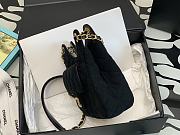 Chanel Hobo Bag Shiny Waxy Leather Black Size 17x19x6 cm - 4