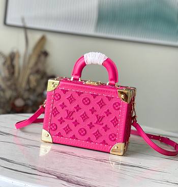 Louis Vuitton Valisette Tresor Handbag Pink Size 22.5x16x11 cm