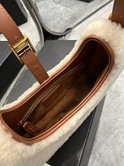 YSL Hobo Bag Lamb Wool With Leather Size 24.5×18×7 cm - 4
