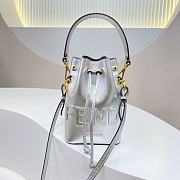 Fendi Mon Tresor Small Bucket Bag Silver Calfskin Size 12x10x18 cm - 1