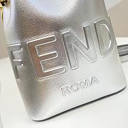 Fendi Mon Tresor Small Bucket Bag Silver Calfskin Size 12x10x18 cm - 3