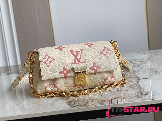 LV Creamy White Full Leather Chain Bag M45813 Size 24x14x9 cm - 1