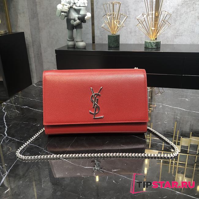 YSL Classic Medium Kate Satchel Bag Red Size 24x14.5x5.5 cm - 1