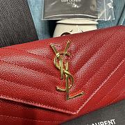 YSL Envelope Snap Long Wallet Red Size 19x11 cm - 2