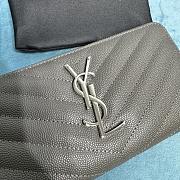 YSL Zipper Long Wallet Gray Size 19x10 cm - 3