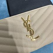 YSL Zipper Long Wallet White Size 19x10 cm - 4