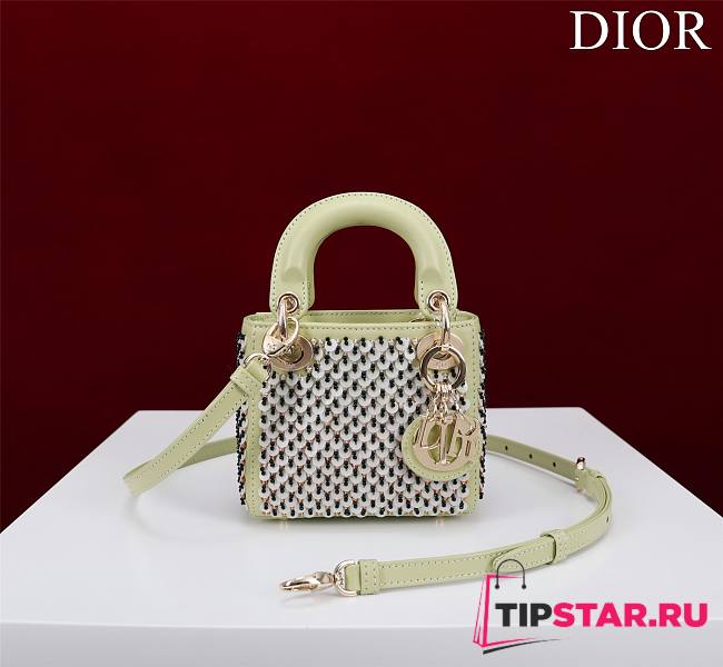 Dior Lady Extra Mini Light Green S085685 Size 12x10.2 cm - 1