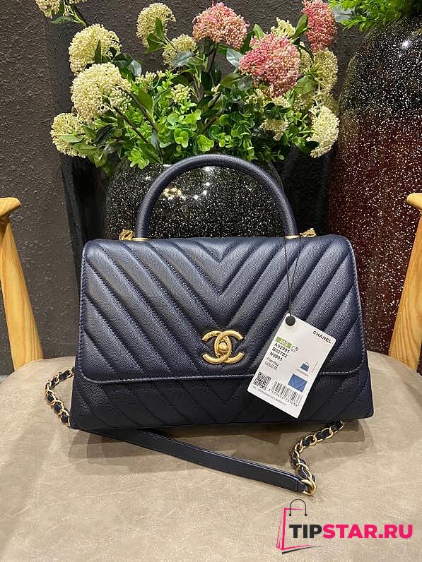 Chanel Coco Dark Blue Gold Hardware Size 18×29×12 cm - 1