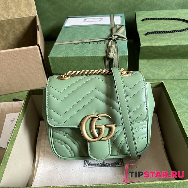 Gucci GG Marmont Green Size 18x13.5x8 cm - 1