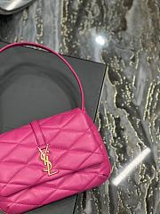 YSL Quilted Sheepskin Shoulder Bag Pink Size 24x18x5.5 cm - 4