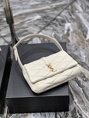 YSL Quilted Sheepskin Shoulder Bag White Size 24x18x5.5 cm - 4