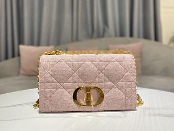 Dior Caro Pink Bag Size 25.5x15.5x8 cm