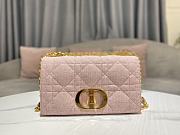 Dior Caro Pink Bag Size 25.5x15.5x8 cm - 2