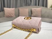 Dior Caro Pink Bag Size 25.5x15.5x8 cm - 3