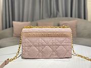 Dior Caro Pink Bag Size 25.5x15.5x8 cm - 4