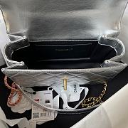 Chanel Classic Bag Silver Lambskin Size 22x16x9 cm - 3