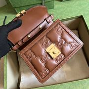 Gucci GG Matelassé Leather Small Handbag Brown Size 18x13x6.5 cm - 2