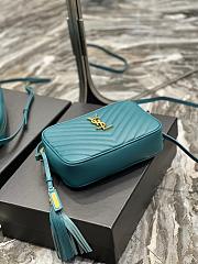 YSL Camera Bag Turquoise Green Gold Buckle Size 23x16x6cm - 3